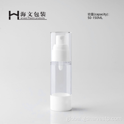 Airless Cosmetic Packaging 30ml White Airless Pump Bottle With Clear Cap Supplier